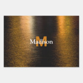 Abstrakte Lichter Seestrahler-Bronzematografie Geschenkpapier Set (Vorderseite)