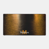 Abstrakte Lichter Seestrahler-Bronzematografie Schreibtischunterlage (Vorderseite)