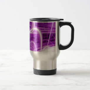Abstrakte Lichtspuren auf violettem Hintergrund Reisebecher