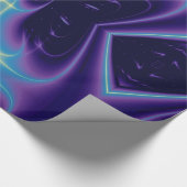 ABSTRAKTE LICHTWELLEN UND WIRBEL, blau, lila, gelb Geschenkpapier (Ecke)