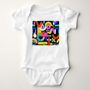 Abstrakte Liebe, Augen: farbiges Muster Baby Strampler