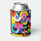 Abstrakte Liebe, Augen: farbiges Muster Dosenkühler (Kanne Rückseite)