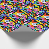 Abstrakte Liebe, Augen: farbiges Muster Geschenkpapier (Ecke)