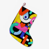Abstrakte Liebe, Augen: farbiges Muster Kleiner Weihnachtsstrumpf (Vorderansicht (hängend))