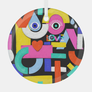 Abstrakte Liebe, Augen: farbiges Muster Ornament Aus Glas