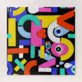Abstrakte Liebe, Augen: farbiges Muster Puzzle (Horizontal)