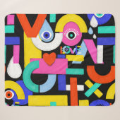 Abstrakte Liebe, Augen: farbiges Muster Sherpadecke (Vorderseite (Horizontal))