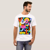Abstrakte Liebe, Augen: farbiges Muster T-Shirt (Vorne ganz)