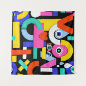 Abstrakte Liebe, Augen: farbiges Muster Wandteppich (Vorderseite (Horizontal))