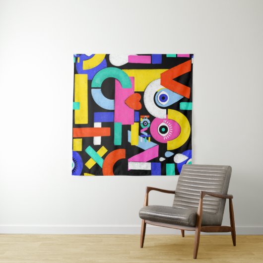 Abstrakte Liebe, Augen: farbiges Muster Wandteppich (Beispiel (Horizontal))