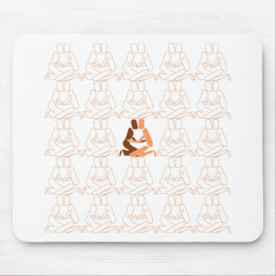 Abstrakte Liebe braun und braun Kontur Mousepad