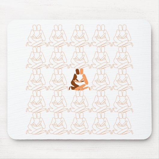 Abstrakte Liebe braun und braun Kontur Mousepad (Vorne)