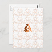 Abstrakte Liebe braun und braun Kontur Postkarte (Vorne/Hinten)