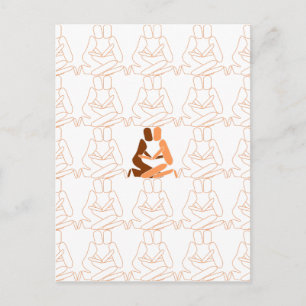 Abstrakte Liebe braun und braun Kontur Postkarte