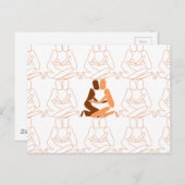 Abstrakte Liebe braun und braun Kontur Postkarte (Vorne/Hinten)