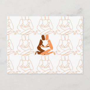 Abstrakte Liebe braun und braun Kontur Postkarte