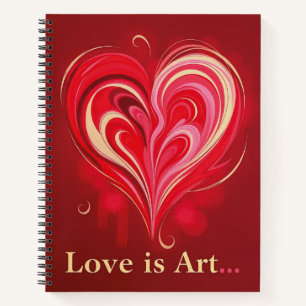 Abstrakte Liebe Herz Romantische Kunst Notizblock