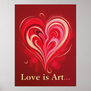 Abstrakte Liebe Herz Romantische Kunst Poster