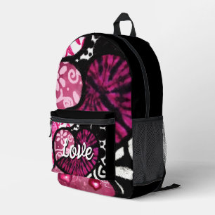 Abstrakte Liebe Herzrosa florale Polka Dosen Schwa Bedruckter Rucksack