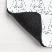 Abstrakte Liebe, schwarze Kontur Mousepad (Ecke)