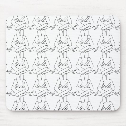Abstrakte Liebe, schwarze Kontur Mousepad (Vorne)