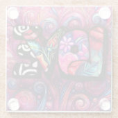Abstrakte Liebe Word Graffiti Valentine Glasuntersetzer (Rückseite)