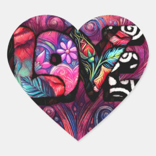 Abstrakte Liebe Word Graffiti Valentine Herz-Aufkleber