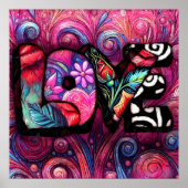 Abstrakte Liebe Word Graffiti Valentine Poster (Vorne)
