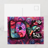 Abstrakte Liebe Word Graffiti Valentine Postkarte (Vorne/Hinten)