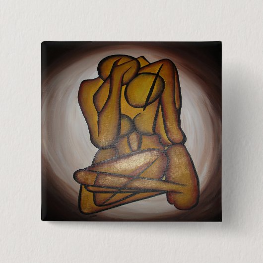 Abstrakte Liebhaber zeitgenössischer Kunst in Ocke Button (Vorderseite)