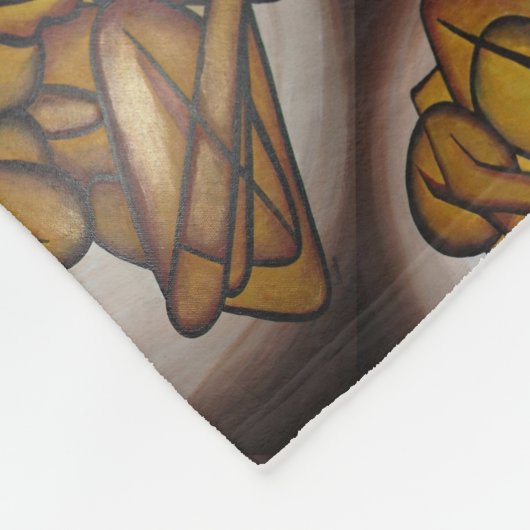 Abstrakte Liebhaber zeitgenössischer Kunst in Ocke Fleecedecke (Ecke)