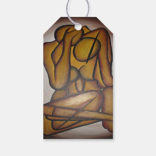 Abstrakte Liebhaber zeitgenössischer Kunst in Ocke Geschenkanhänger (Vorderseite)