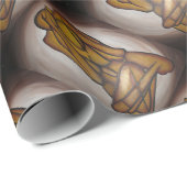 Abstrakte Liebhaber zeitgenössischer Kunst in Ocke Geschenkpapier (Rolleneckpunkt)