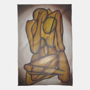Abstrakte Liebhaber zeitgenössischer Kunst in Ocke Handtuch
