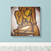 Abstrakte Liebhaber zeitgenössischer Kunst in Ocke Leinwanddruck (Insitu (Holzboden))