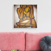 Abstrakte Liebhaber zeitgenössischer Kunst in Ocke Leinwanddruck (Insitu (Wohnzimmer))