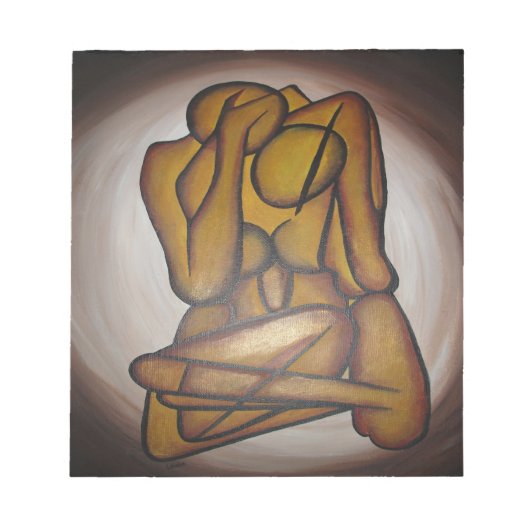 Abstrakte Liebhaber zeitgenössischer Kunst in Ocke Notizblock (Vorderseite)