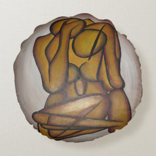 Abstrakte Liebhaber zeitgenössischer Kunst in Ocke Rundes Kissen
