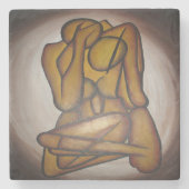 Abstrakte Liebhaber zeitgenössischer Kunst in Ocke Steinuntersetzer (Vorderseite)