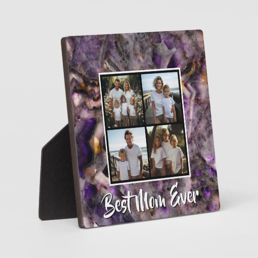 Abstrakte, lila Amethyst-Quarzmutter aus Marmor Fotoplatte (Vorderseite)