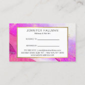 Abstrakte Lila Aquarellfarben-Imitate Goldstaubbes Visitenkarte (Rückseite)