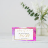 Abstrakte Lila Aquarellfarben-Imitate Goldstaubbes Visitenkarte (Stehend Vorderseite)