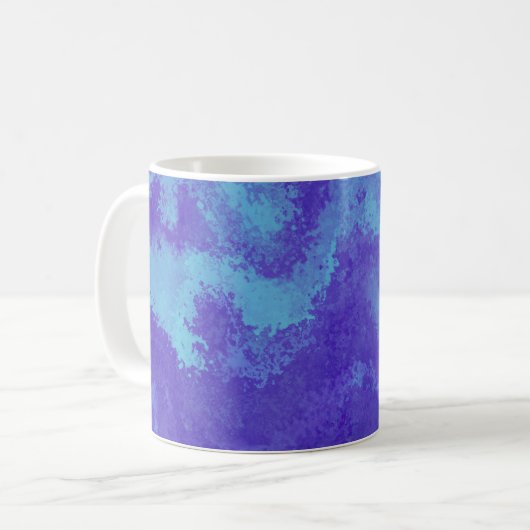 Abstrakte Lila Blaudiffusion Kaffeetasse (Vorderseite Links)