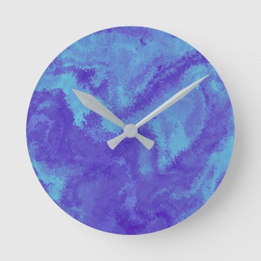 Abstrakte Lila Blaudiffusion Runde Wanduhr (Vorderseite)