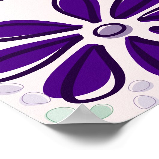 Abstrakte Lila Blume Doodle Poster (Ecke)