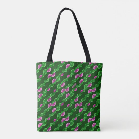 Abstrakte lila Blume Tasche (Rückseite)