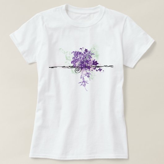Abstrakte lila Blumen-Blumenblumenstrauß T-Shirt (Design vorne)
