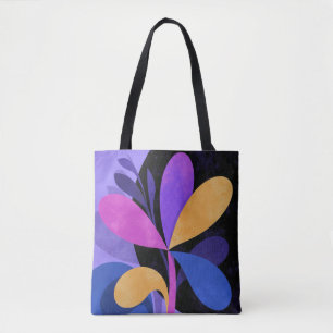 Abstrakte lila Blumen-Tasche Tasche