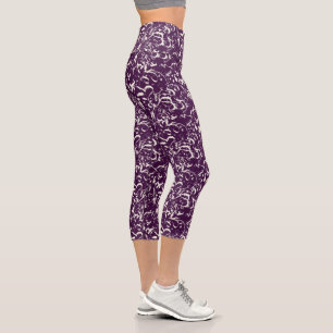 Abstrakte lila Caprihosen für jeden Anlass Capri Leggings