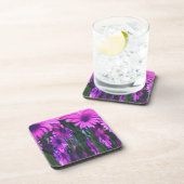 Abstrakte Lila Daisies Floral Cork Untersetzer Set (Rechte Seite)